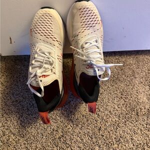 Nike White Sneakers with Orange Interior